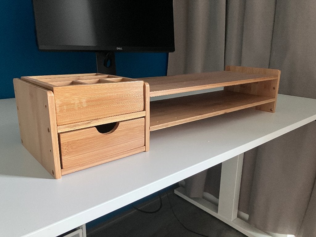 Bamboe Monitor stand - Monitorstandaard, Ophalen, Zo goed als nieuw, Onbekend