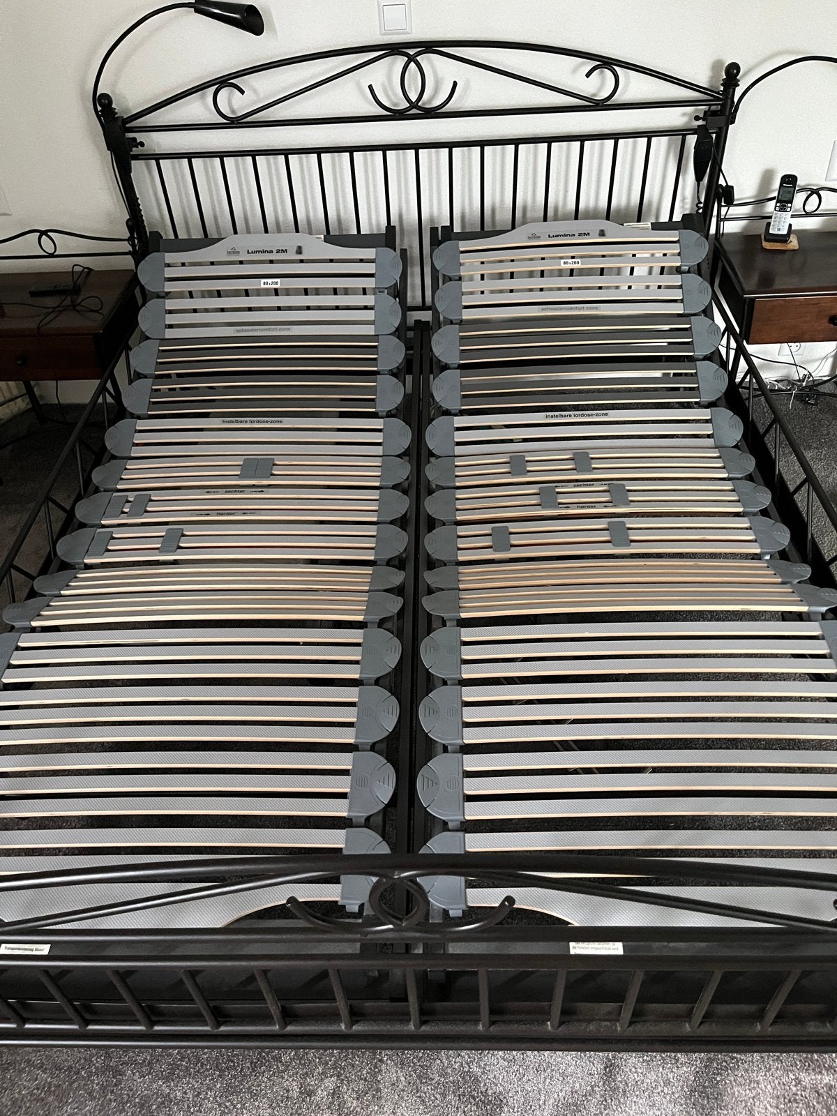 Eastborn Lumina 2M Elektrisch Verstelbare Lattenbodems 80x20, Ophalen, Verstelbaar, Tweepersoons, Zo goed als nieuw
