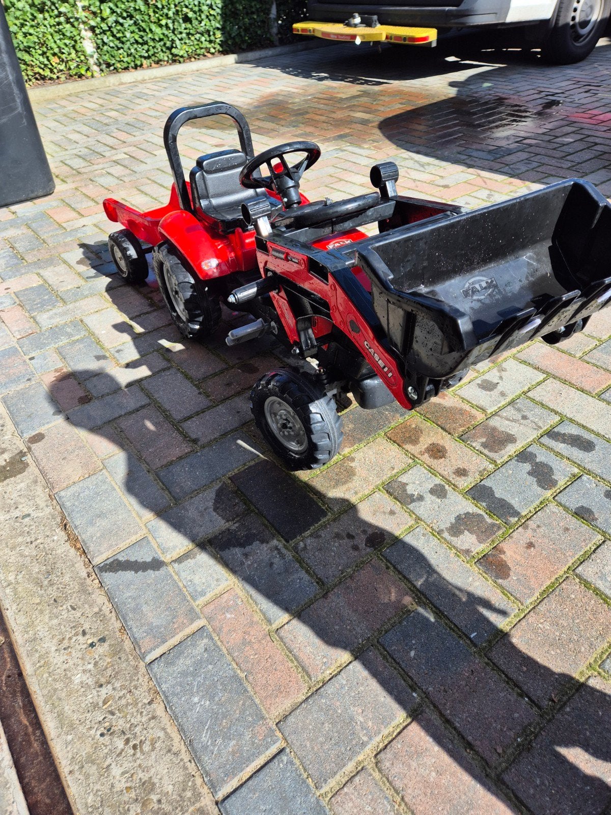 Case traptractor met aanhanger en voorlader, Ophalen, Gebruikt, Trapvoertuig