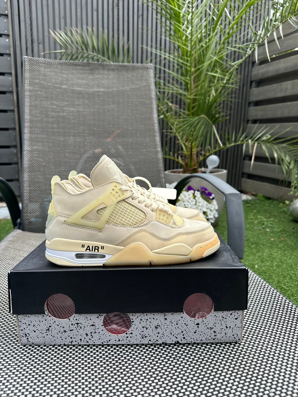 Jordan 4 Off-White”Sail” 42, Ophalen of Verzenden, Zo goed als nieuw, Overige kleuren