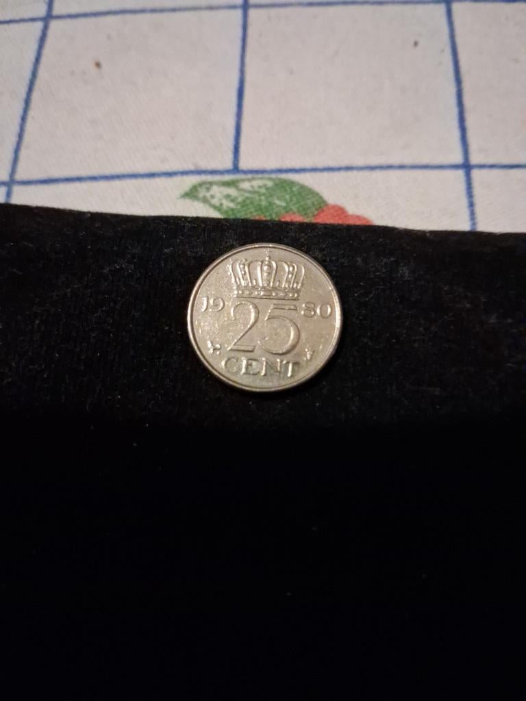 25 Cent Munt Koningin Juliana 1980, Postzegels en Munten, Munten | Nederland, Ophalen of Verzenden, Koningin Juliana, 25 cent