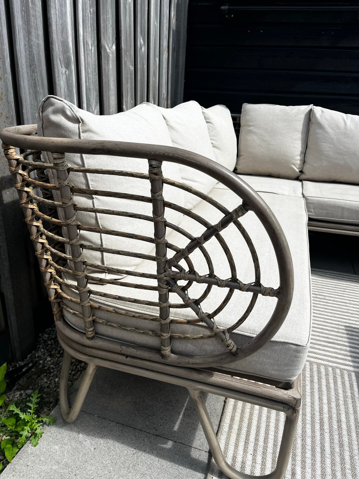 Comfortabele loungeset met wasbare hoezen, Ophalen, 5 zitplaatsen, Gebruikt, Rotan