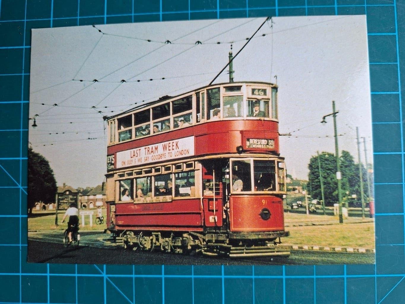 ansichtkaart, Tram., Ophalen of Verzenden, Zo goed als nieuw, Tram, Kaart of Prent