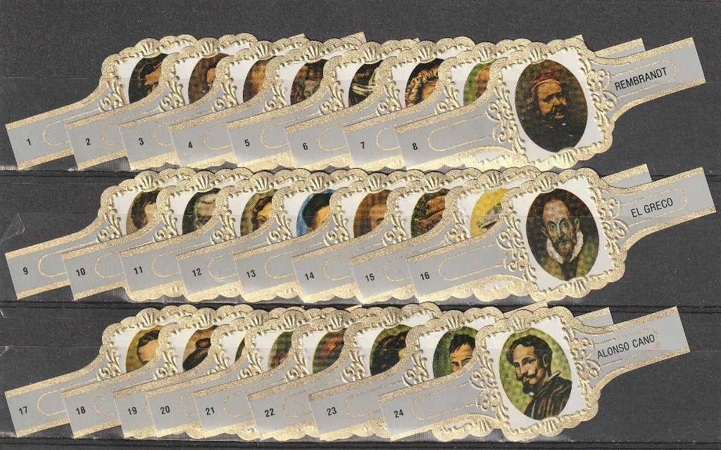 reeks 187  schilders   1-24  sigarenbanden, Verzamelen, Rookartikelen, Aanstekers en Luciferdoosjes, Ophalen of Verzenden, Zo goed als nieuw