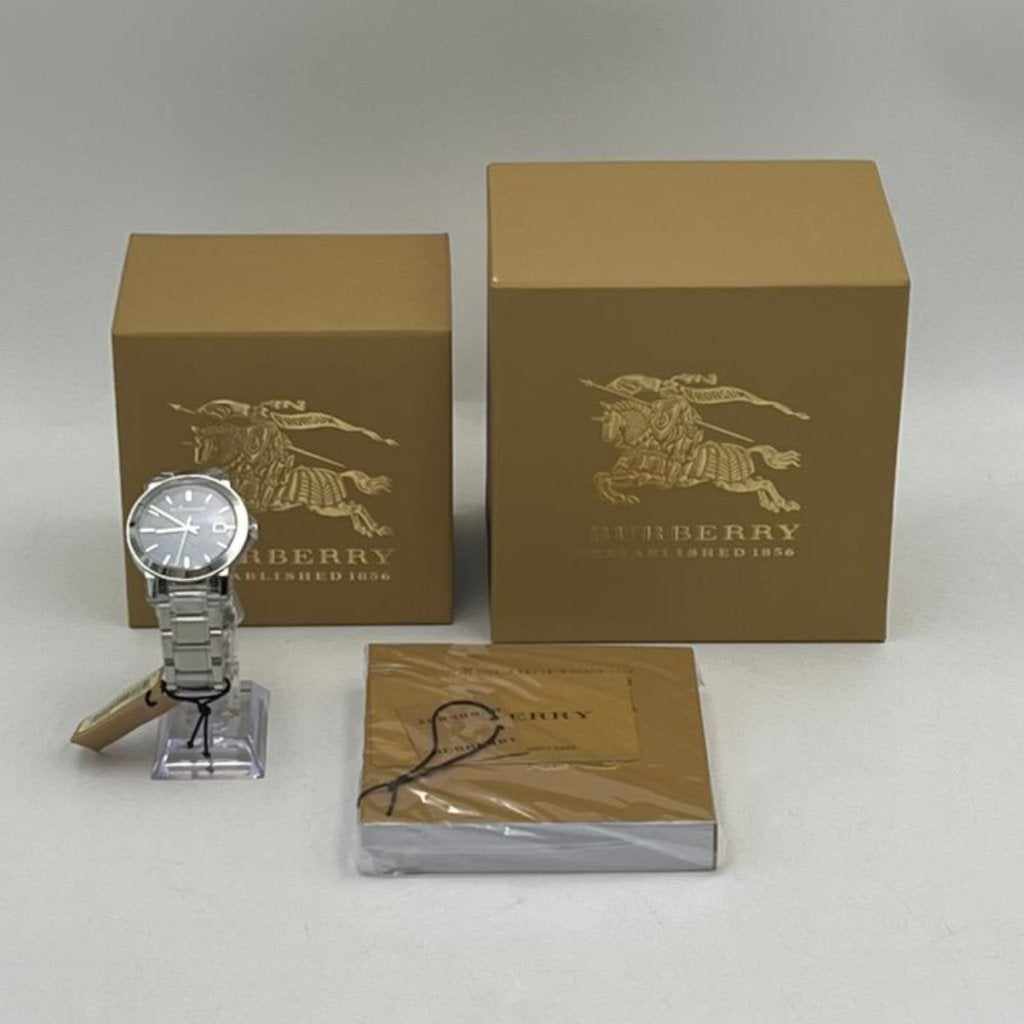 Burberry BU9031 Unisex The City Steel Blue Horloge - Nieuw, Burberry, Zo goed als nieuw, https://www.burberry.com/contact-us/