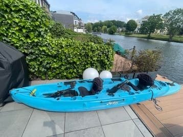 Hobie Mirage Outfitter 1 of 2 persoons trapkano / viskajak, Watersport en Boten, Kajaks, Ophalen, Gebruikt, 2-persoons