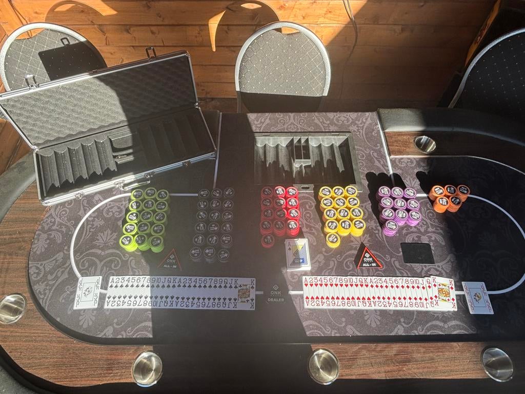 Professioneel poker set. Inclusief poker tafel!, Vijf spelers of meer, Ophalen of Verzenden, Nieuw