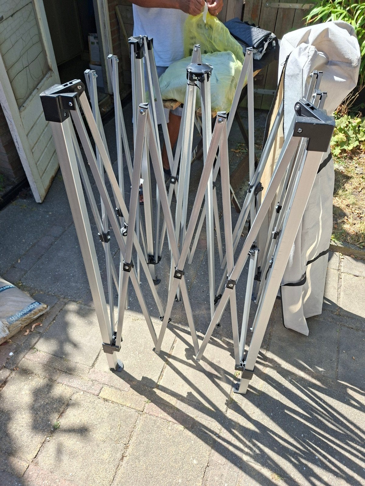 Opvouwbare partytent, frame, tent en hoes, Ophalen, Gebruikt, Opvouwbaar, Partytent