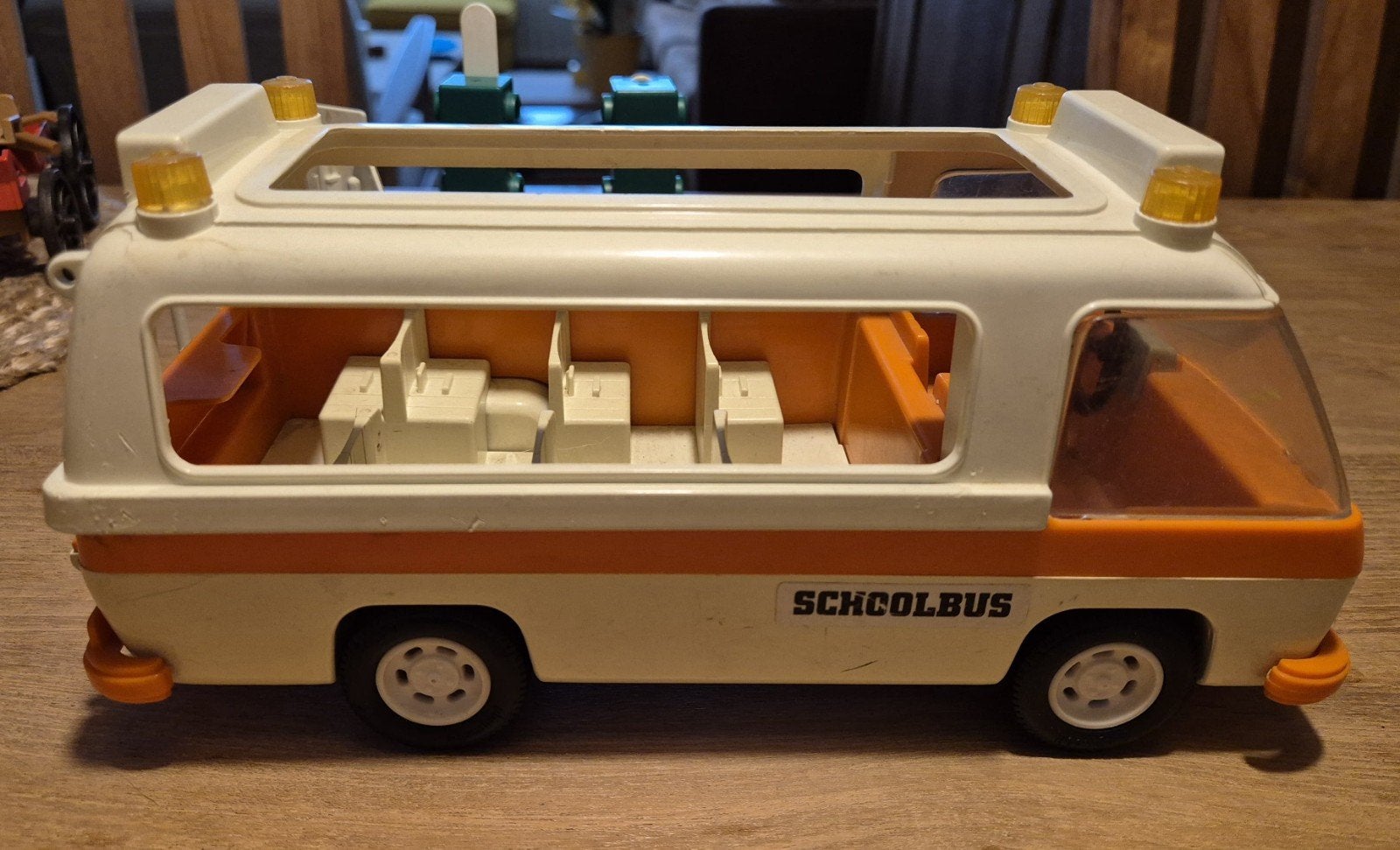 Vintage Playmobil Schoolbus met verkeersborden, Ophalen of Verzenden, Gebruikt
