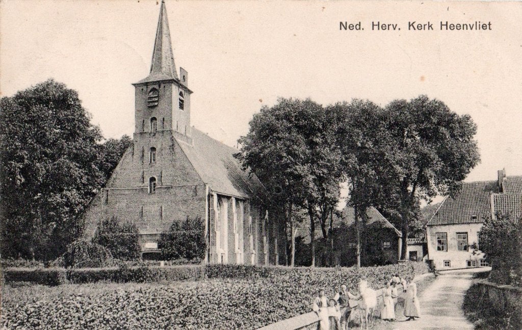 Heenvliet, Zicht op het dorp en N.H. kerk. 6428, Verzenden, Voor 1920, Gelopen, Zuid-Holland
