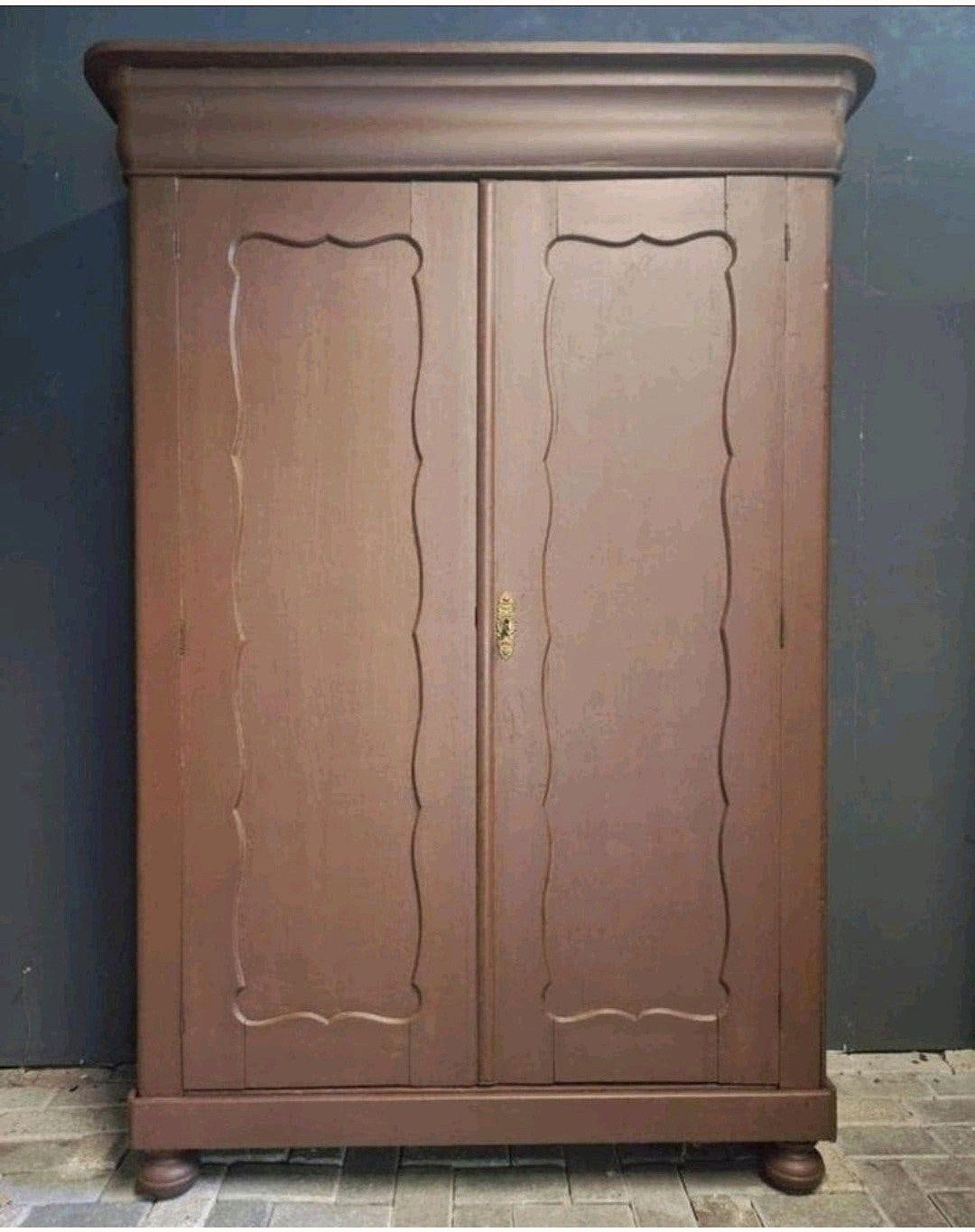 Bruine biedermeier linnenkast kledingkast bez mogelijk, Ophalen of Verzenden
