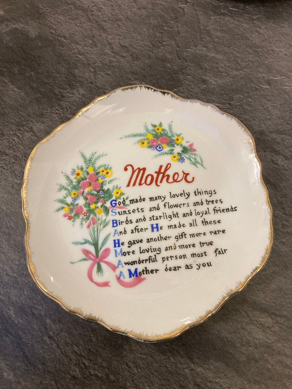 Decoratief Moederbordje met Gedicht en Bloemen, Ophalen of Verzenden
