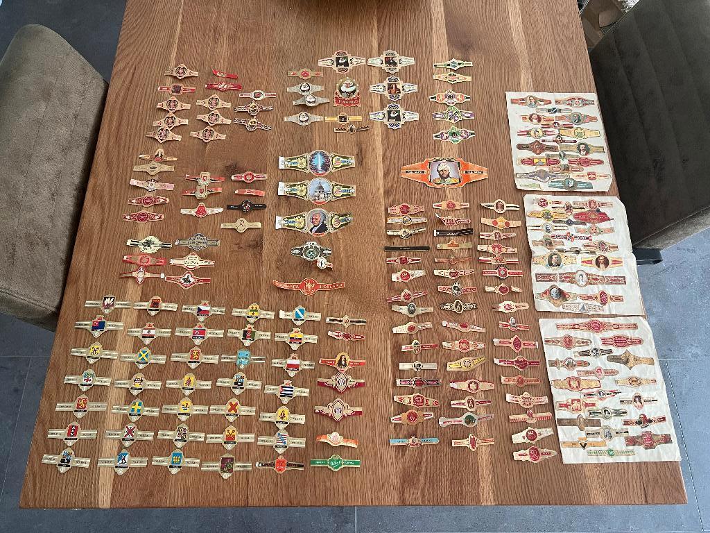 Vintage sigarenbandjes | 239 stuks | jaren 50/70, Ophalen of Verzenden, Gebruikt, Sigarenbandjes