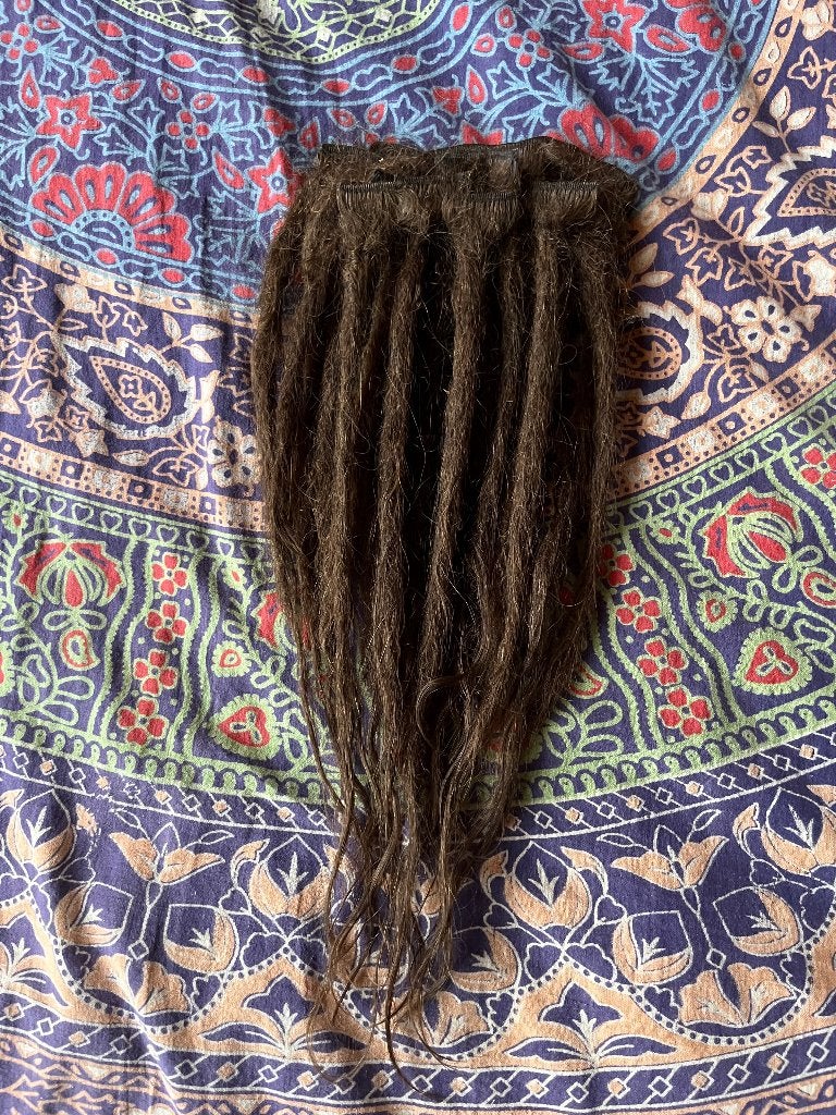 27 ombre bruine human hair clip dreads extensions 175€, Sieraden, Tassen en Uiterlijk, Uiterlijk | Haarverzorging, Ophalen of Verzenden