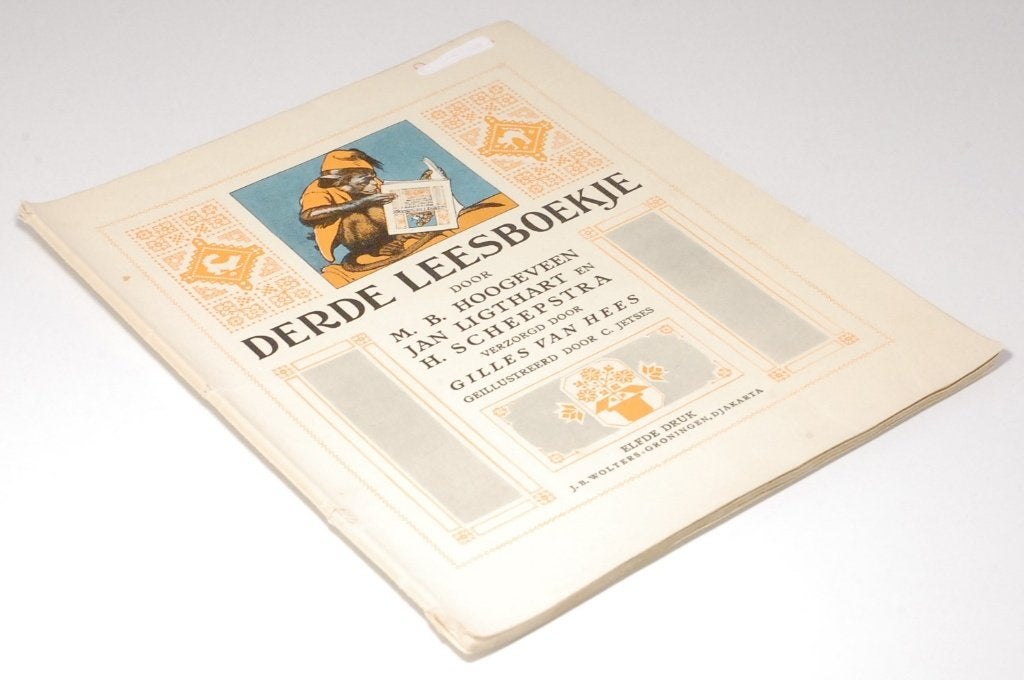 Vintage schoolboekje jaren 50: Derde Leesboekje - Hoogeveen, Antiek en Kunst, Verzenden, M.B. Hoogeveen, Jan Ligthart, H. Scheepstra