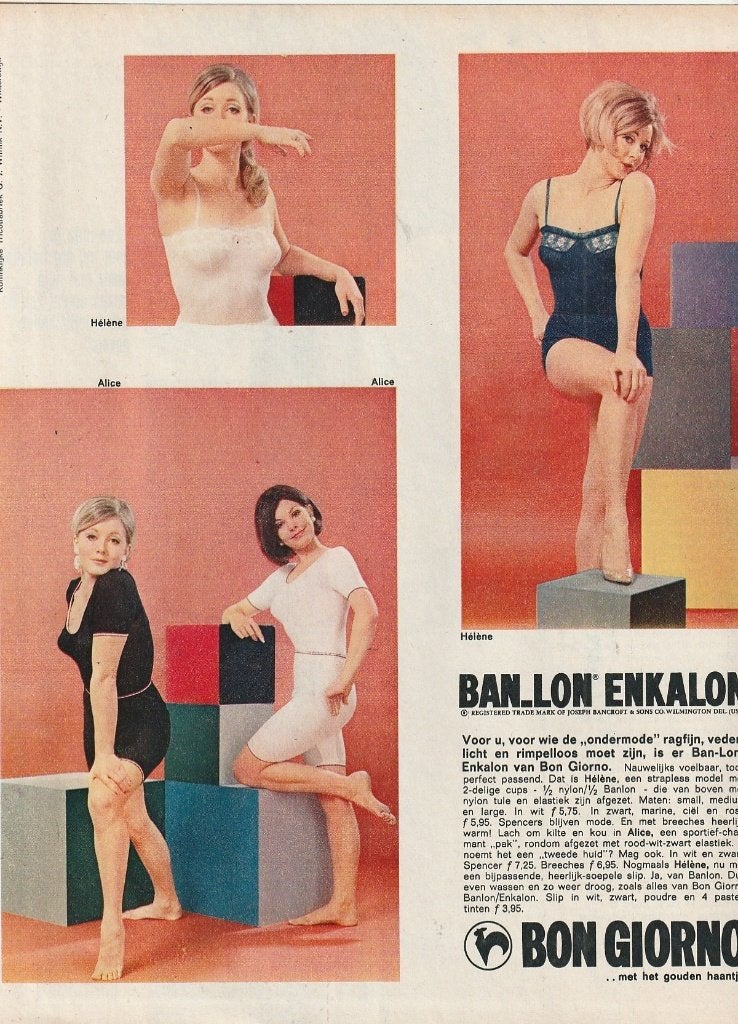 Retro reclame 1966 Bon Giorno Enkalon dames ondergoed, Verzenden, Overige typen