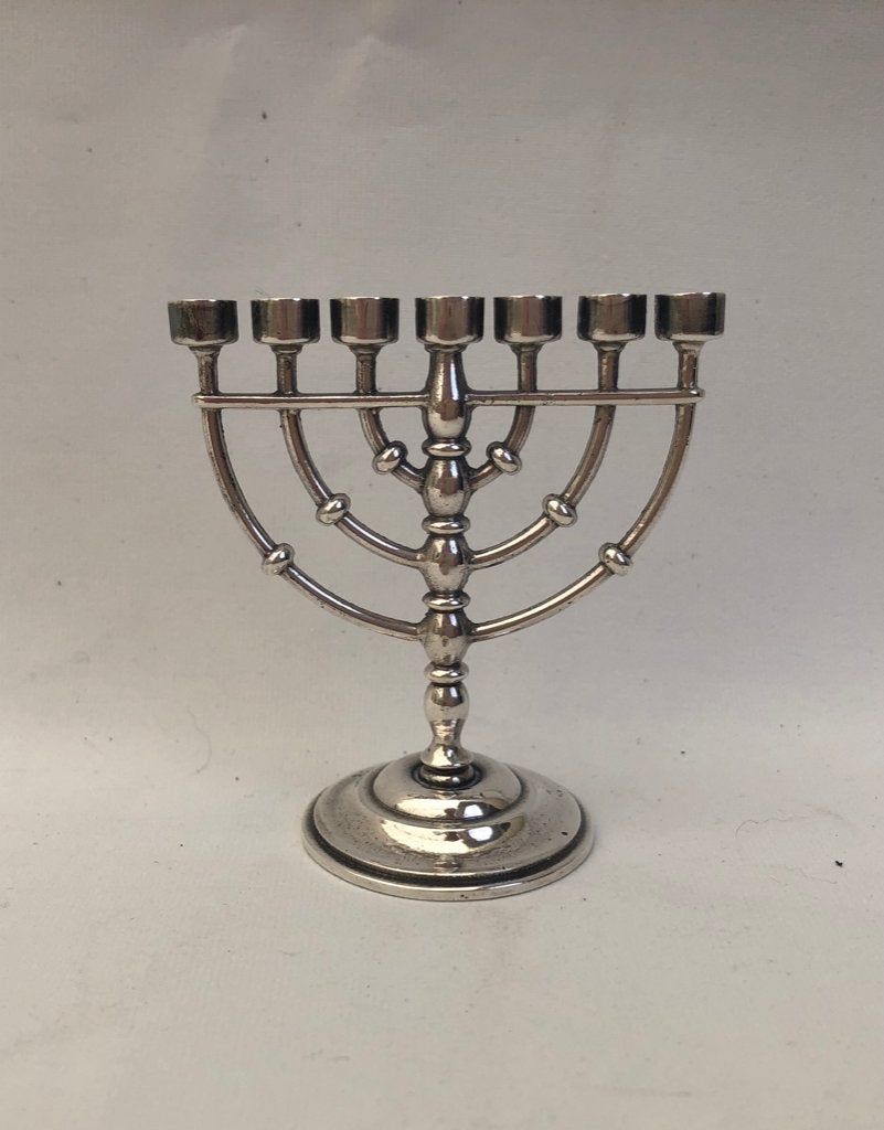 Miniatuur menorah zilver -  Amsterdam Ca 1970, Ophalen of Verzenden, Zilver