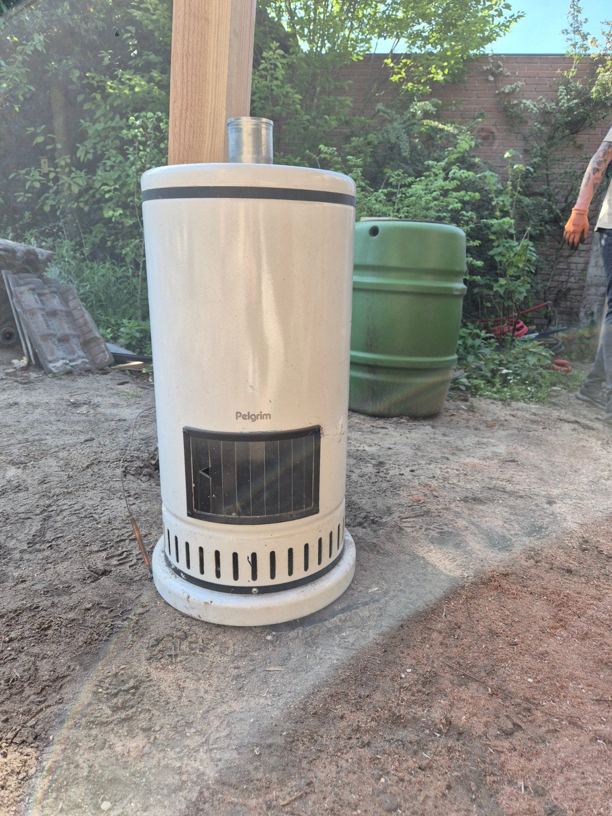Pelgrim gaskachel met afvoerbuis - Faber International, Ophalen, Gebruikt, Gas, Vrijstaand
