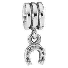 Originele Pandora Charm hangend hoefijzer, Gebruikt, Pandora, Ophalen of Verzenden, 1 bedel
