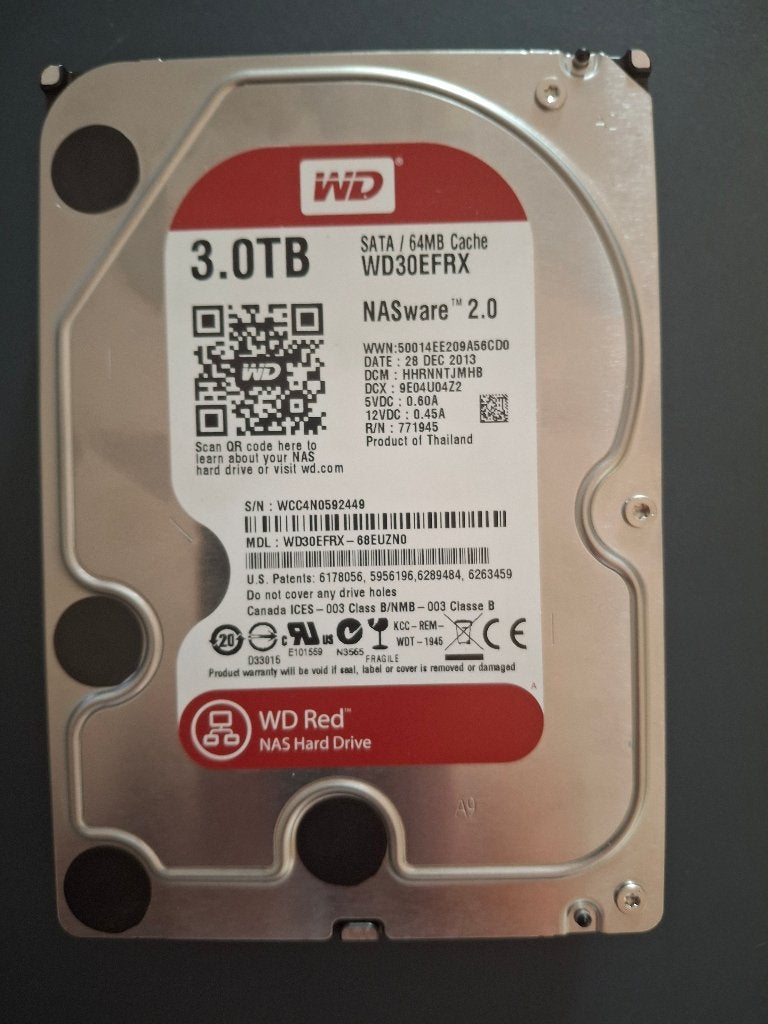 WD Red 3TB WD30EFRX SATA, Computers en Software, Harde schijven, Intern, Gebruikt, Server, Ophalen of Verzenden