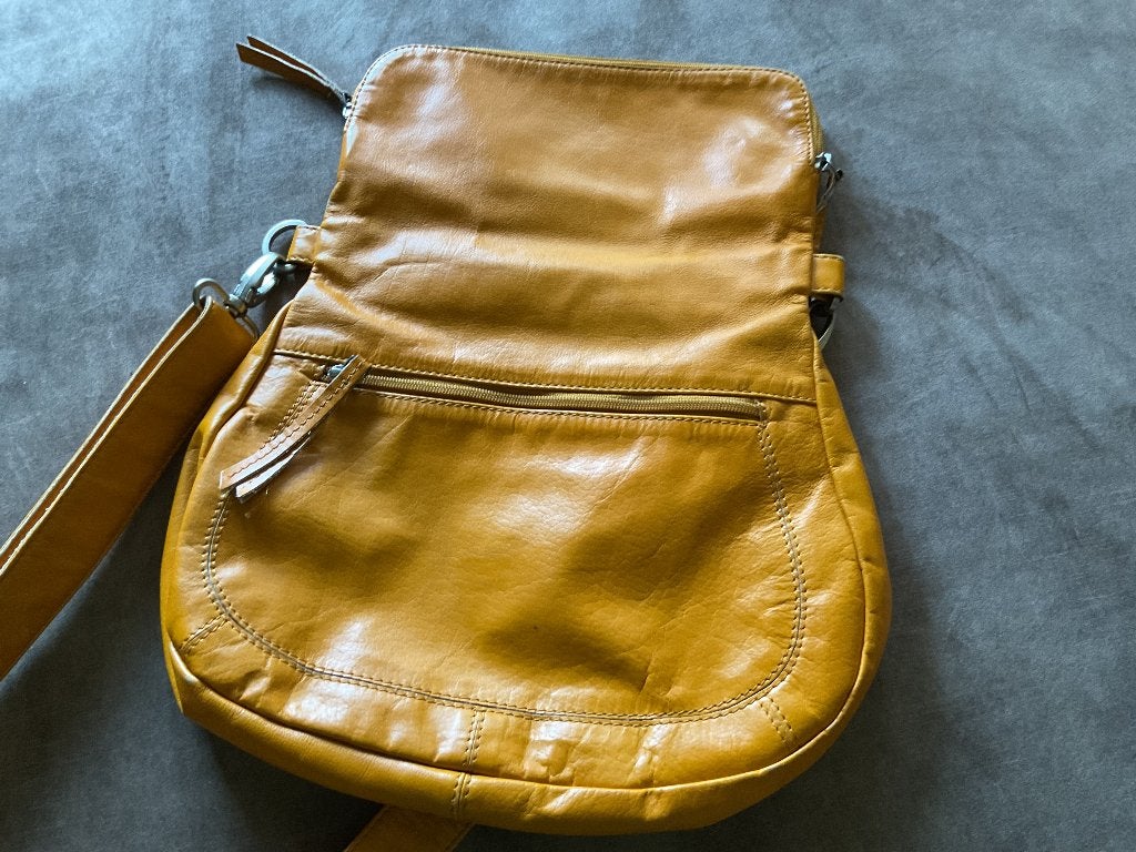 SticksandStones tas, okergeel, Ophalen of Verzenden, Bruin, Handtas