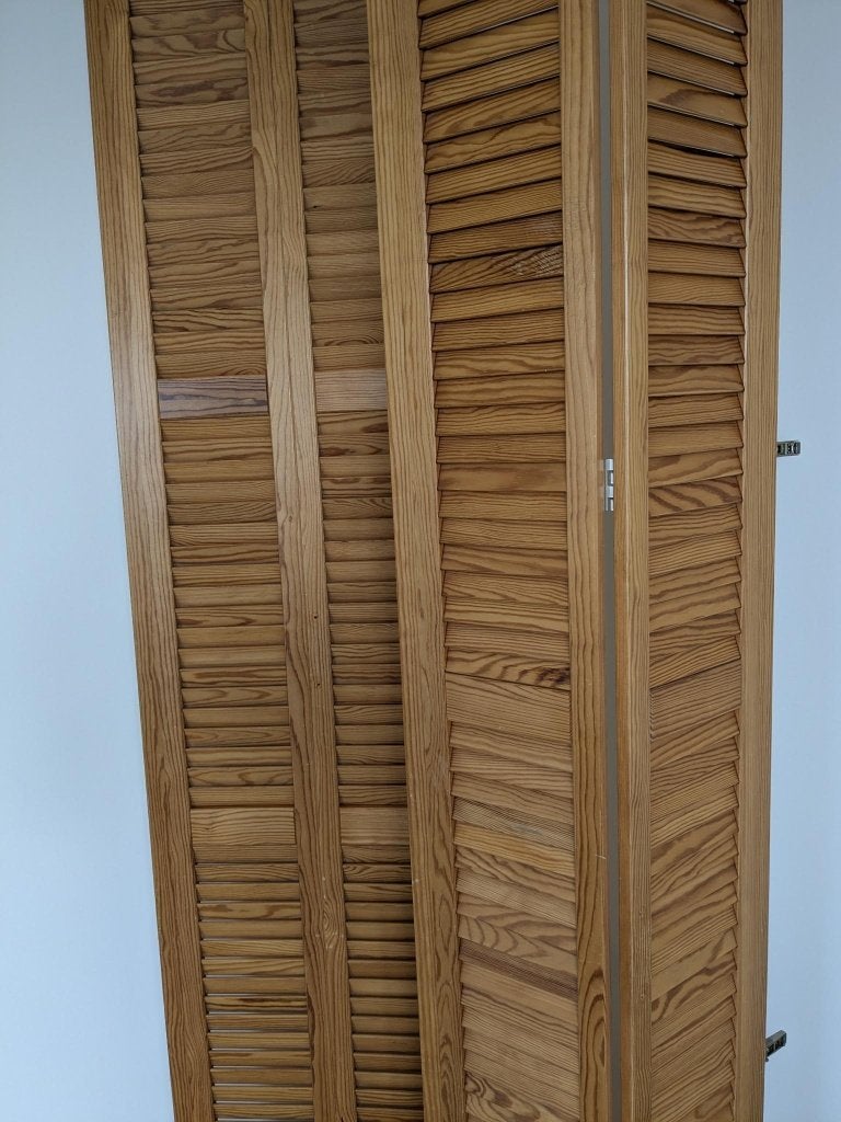 2 stuks houten louvre deuren voor o.a. PAX kast, Ophalen, Gebruikt, 80 tot 100 cm, Binnendeur