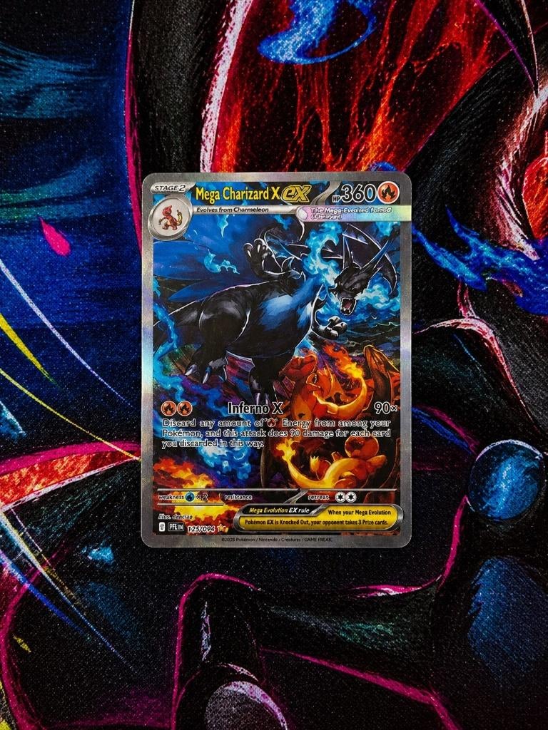 Mega charizard ex pokemon, Ophalen of Verzenden, Zo goed als nieuw