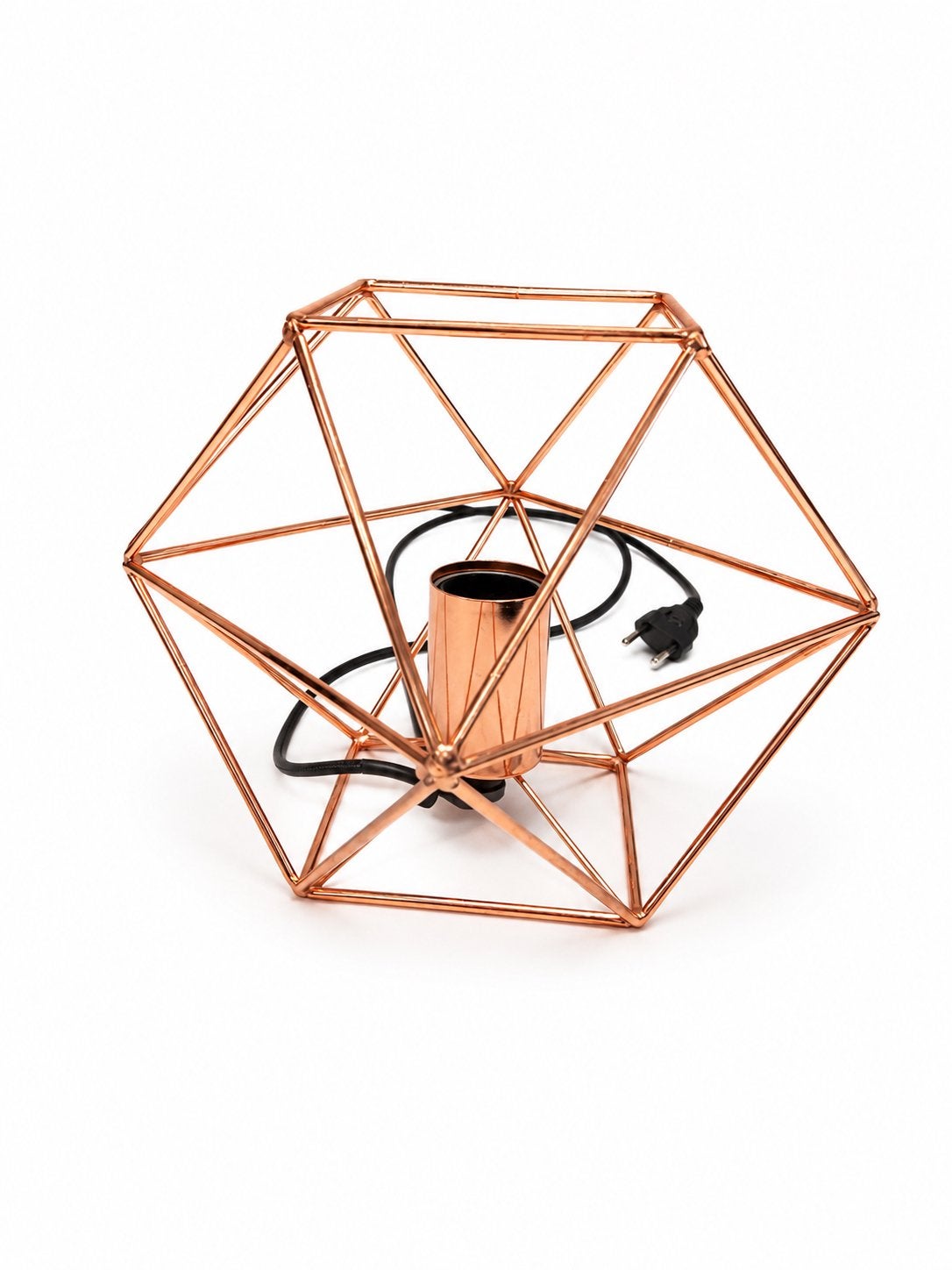 Geometrische Tafellamp Rose Goud / Koperkleur, Ophalen of Verzenden, Gebruikt, Metaal