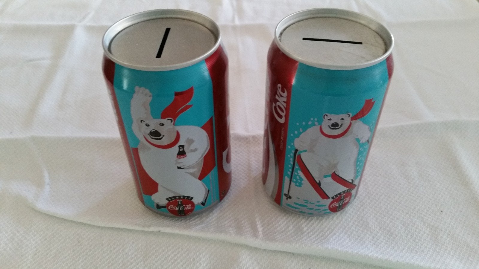 Coca-Cola spaarpotten, Verzamelen, Ophalen, Zo goed als nieuw, Metaal of Blik