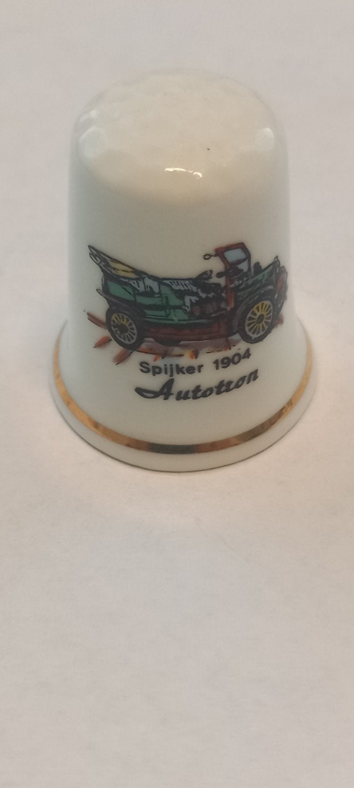 Vintage porseleinen vingerhoedje Autotron Spijker 1904, Ophalen of Verzenden