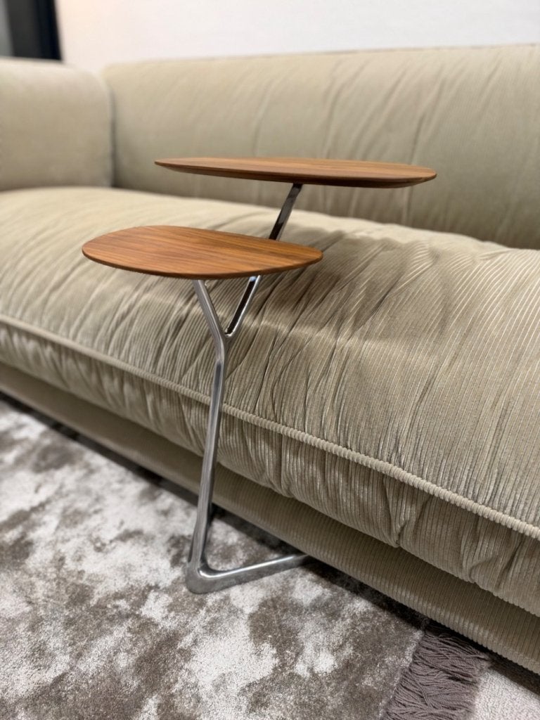 Nieuw Leolux Portello bijzettafel noten hout Design Tafel, 45 tot 60 cm, Minder dan 55 cm, Leolux, Info@leolux.nl