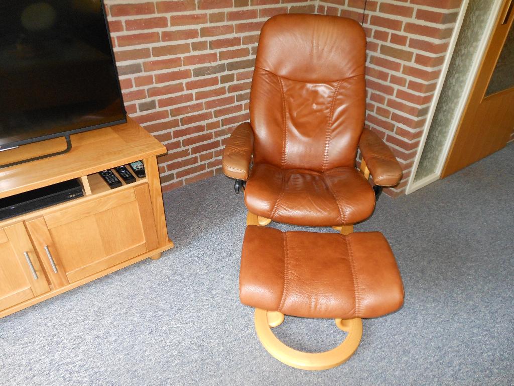STRESSLESS RELAXFAUTEUIL MET HOCKER, Ophalen, Minder dan 50 cm, Gebruikt, 75 tot 100 cm