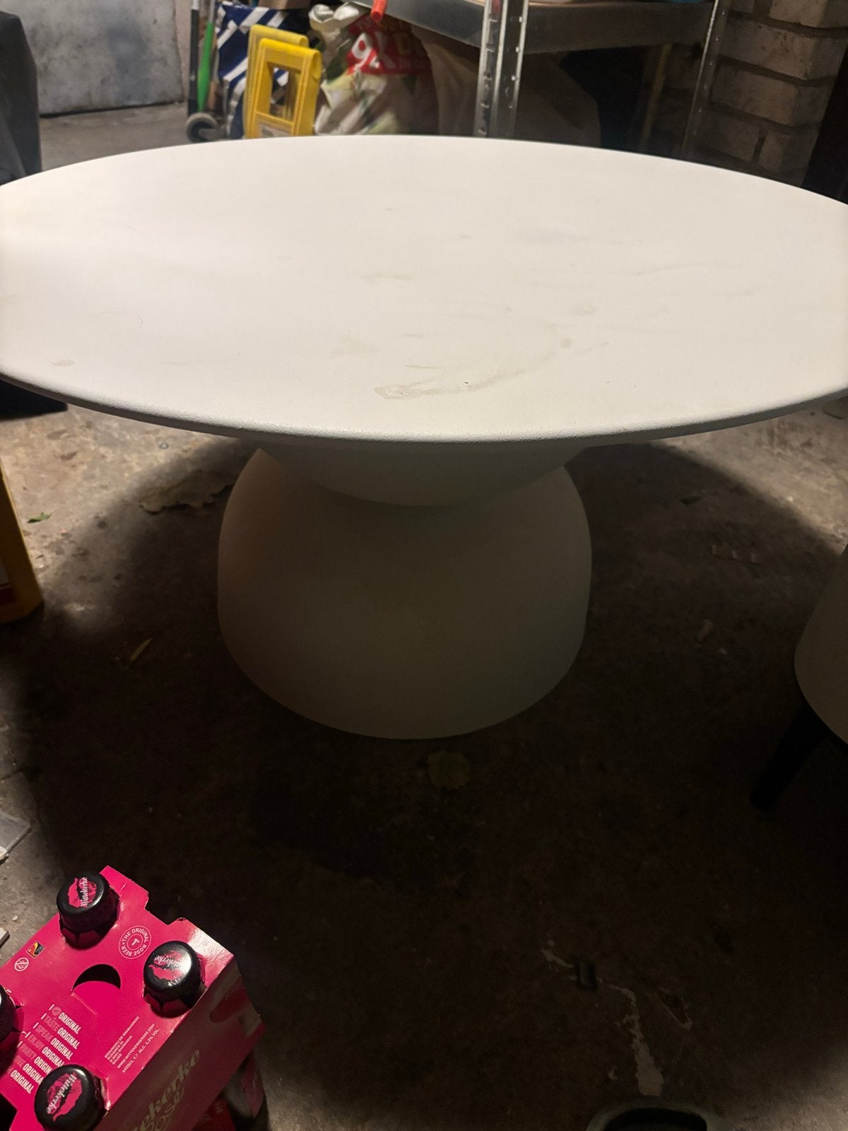 Sissy-Boy Salontafel Wit Staal - 80x45 cm, Huis en Inrichting, Ophalen, Rond, 50 tot 100 cm, Zo goed als nieuw