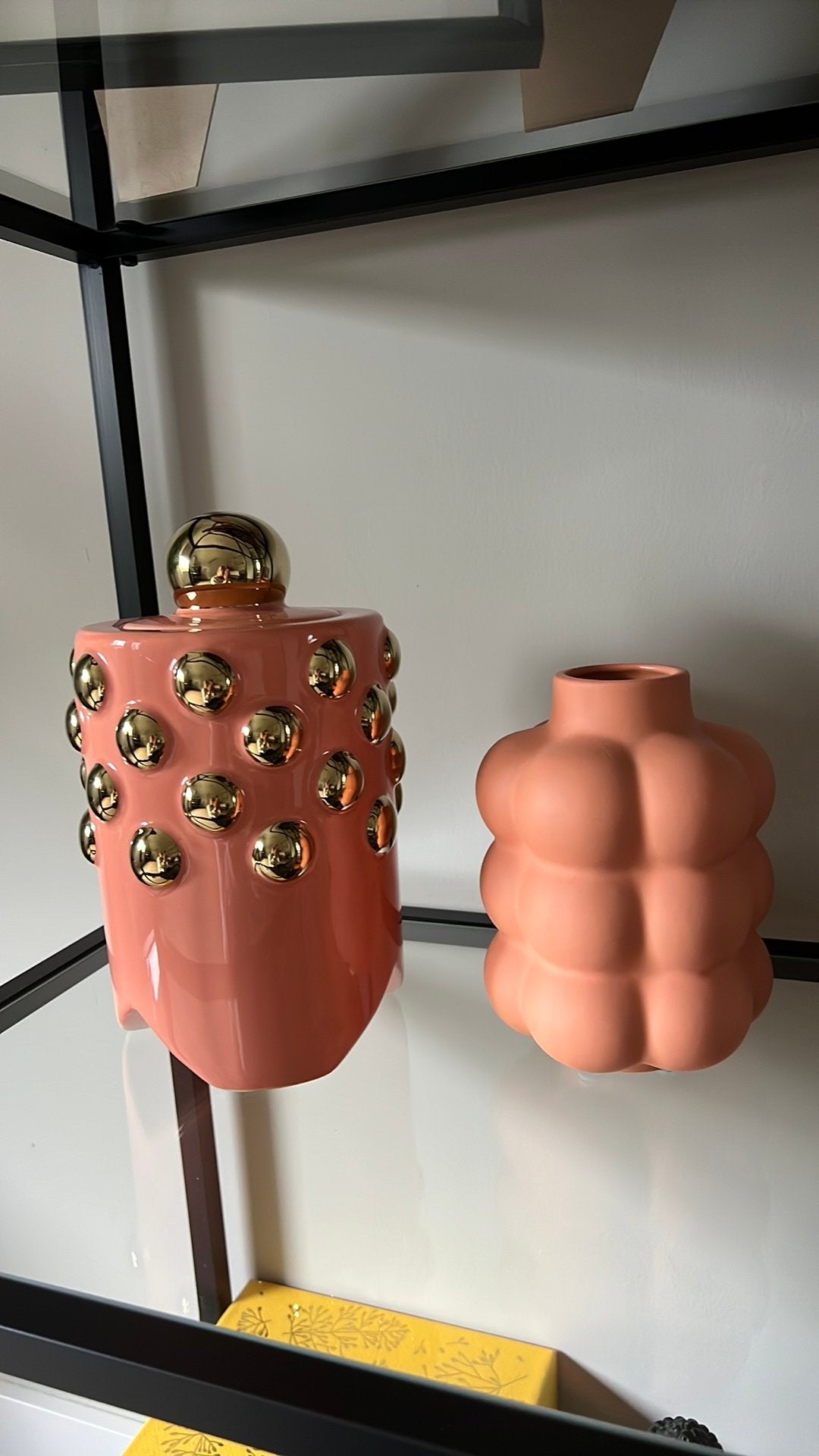 Pot met deksel en vaasje., Ophalen, Zo goed als nieuw, Met deksel, Oranje