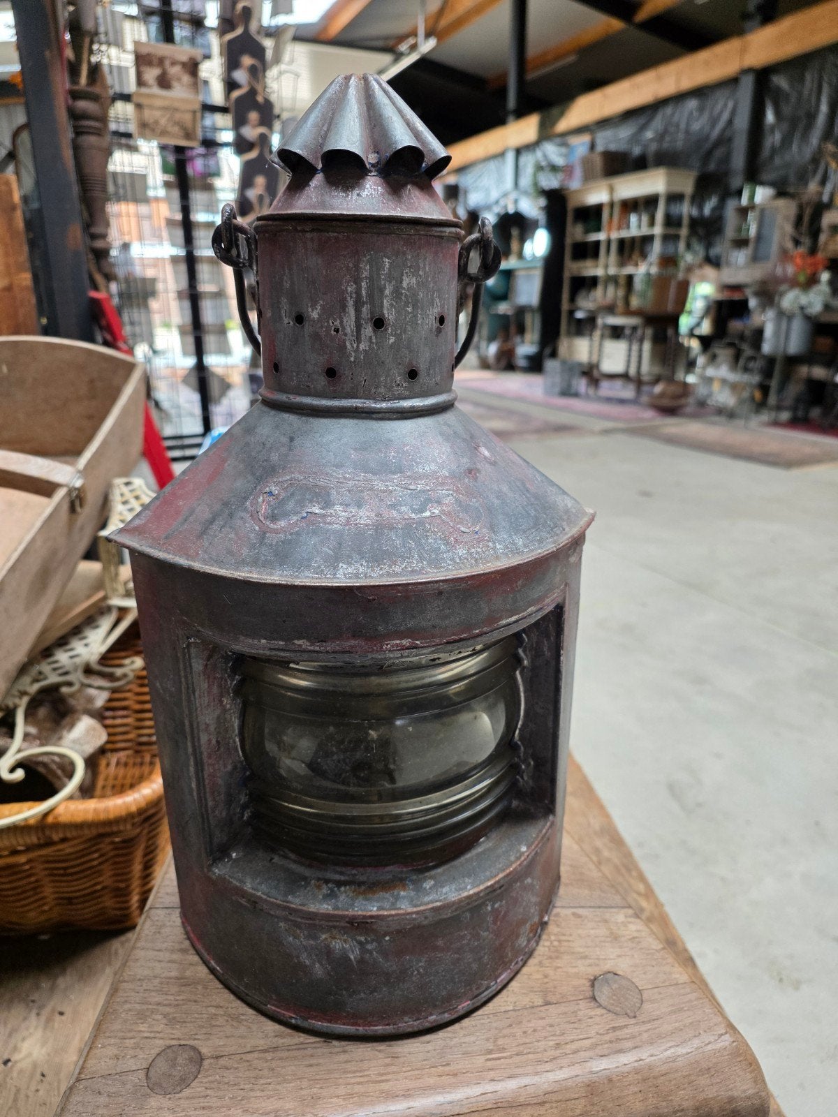Antieke lantaarn/ stormlamp/stallamp, Tuin en Terras, Tuinhaarden, Ophalen of Verzenden, Gebruikt