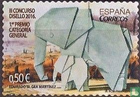 Spanje Olifant gestempeld, Ophalen of Verzenden, Na 1940, Gestempeld