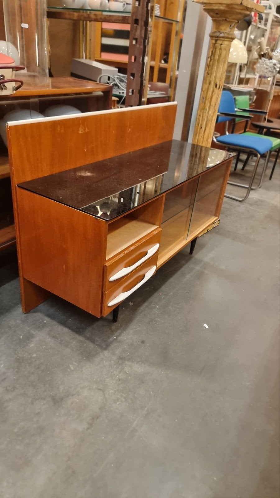 vintage dressoir met vitrine, Huis en Inrichting, ,, ,, ,, 25 tot 50 cm