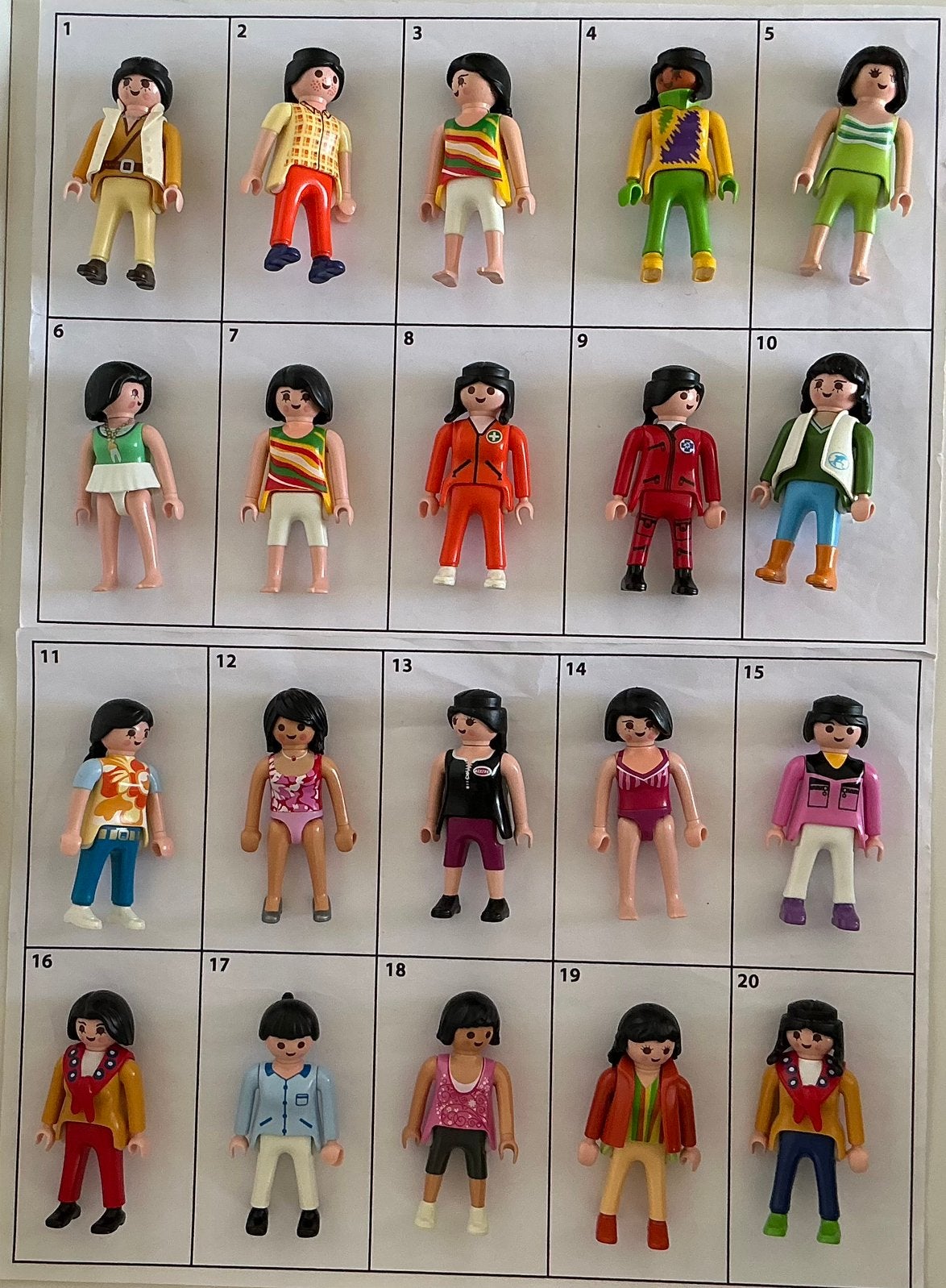Playmobil vrouwtjes zwart haar (A), Kinderen en Baby's, Ophalen of Verzenden, Gebruikt, Losse onderdelen, Figuren