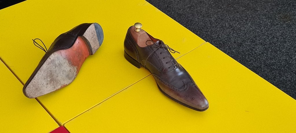Santoni schoenen met Bruine kleur maat 10/5, Kleding | Heren, Bruin, Verzenden, Zo goed als nieuw, Santoni