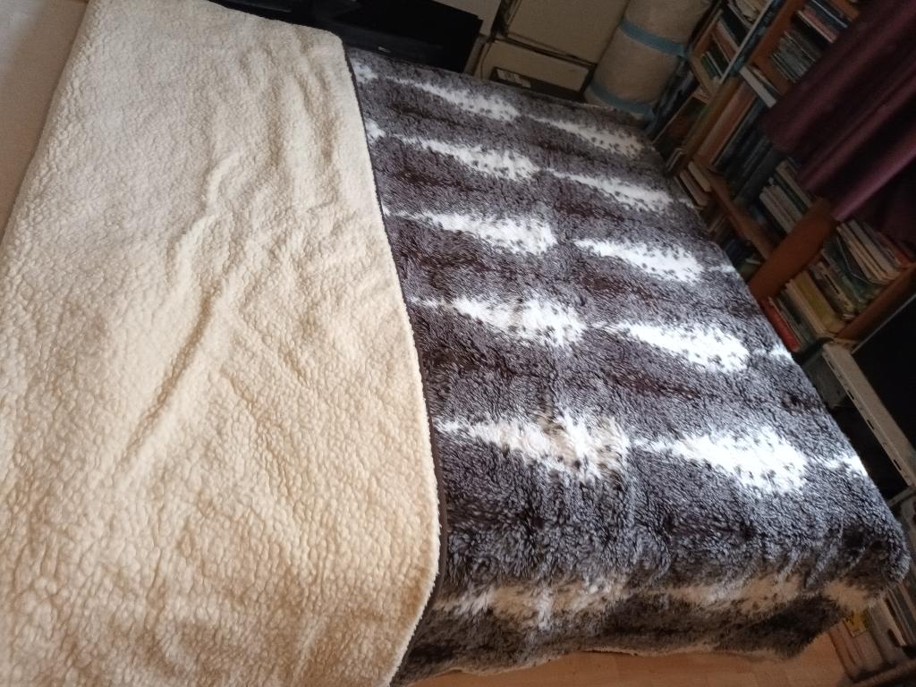 Zeer grote Merino kasjmier wollen deken dekbed. 248-200cm 2p, Wit, Tweepersoons, Ophalen of Verzenden, Deken of Dekbed