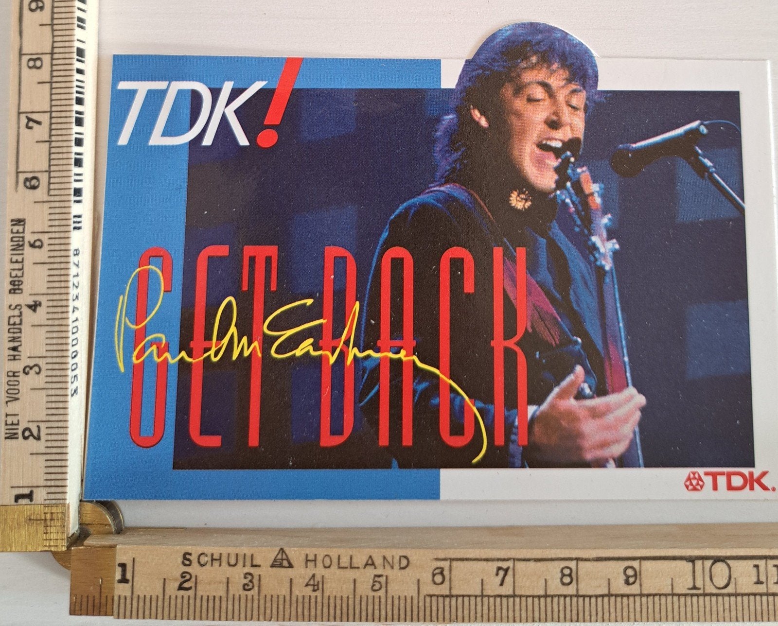 Vintage sticker TDK Paul McCartney Beatles Logo merk, Ophalen of Verzenden, Zo goed als nieuw, Overige typen