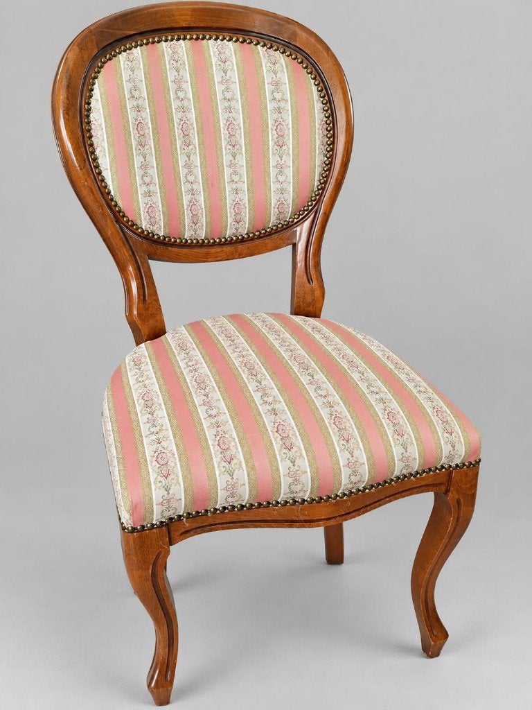 4 klassieke eetkamerstoelen – noten, roze gestoffeerd, Ophalen