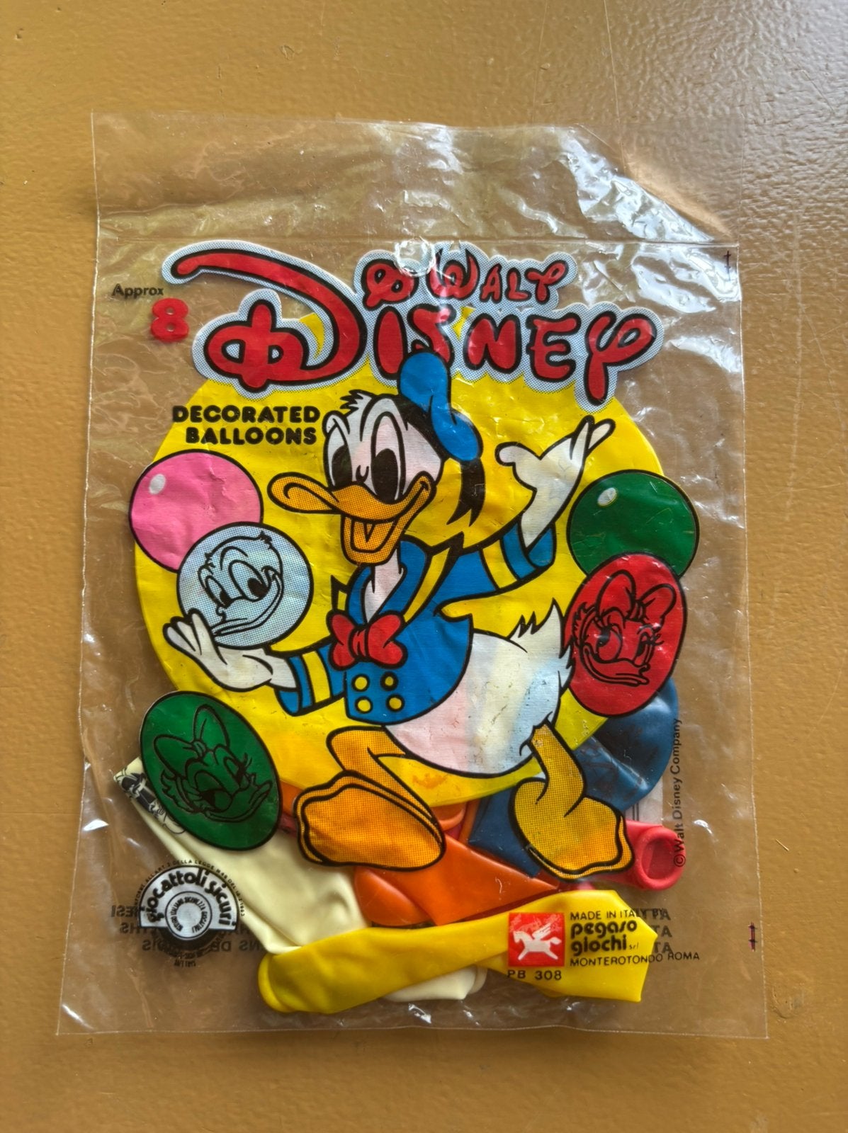 Vintage Walt Disney Donald Duck versierde ballonnen NOS, Ophalen of Verzenden, Donald Duck, Zo goed als nieuw, Beeldje of Figuurtje