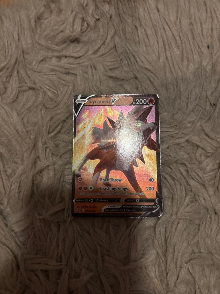 Pokémon kaart lycanroc v, Ophalen of Verzenden, Zo goed als nieuw, Losse kaart