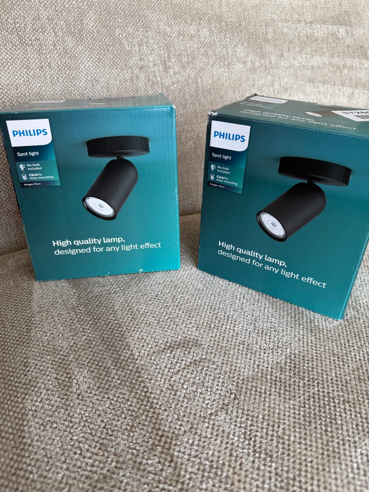 2x Nieuwe Philips Pongee Spotlights Zwart, Ophalen of Verzenden, Nieuw, Overige fittingen, Led-lamp