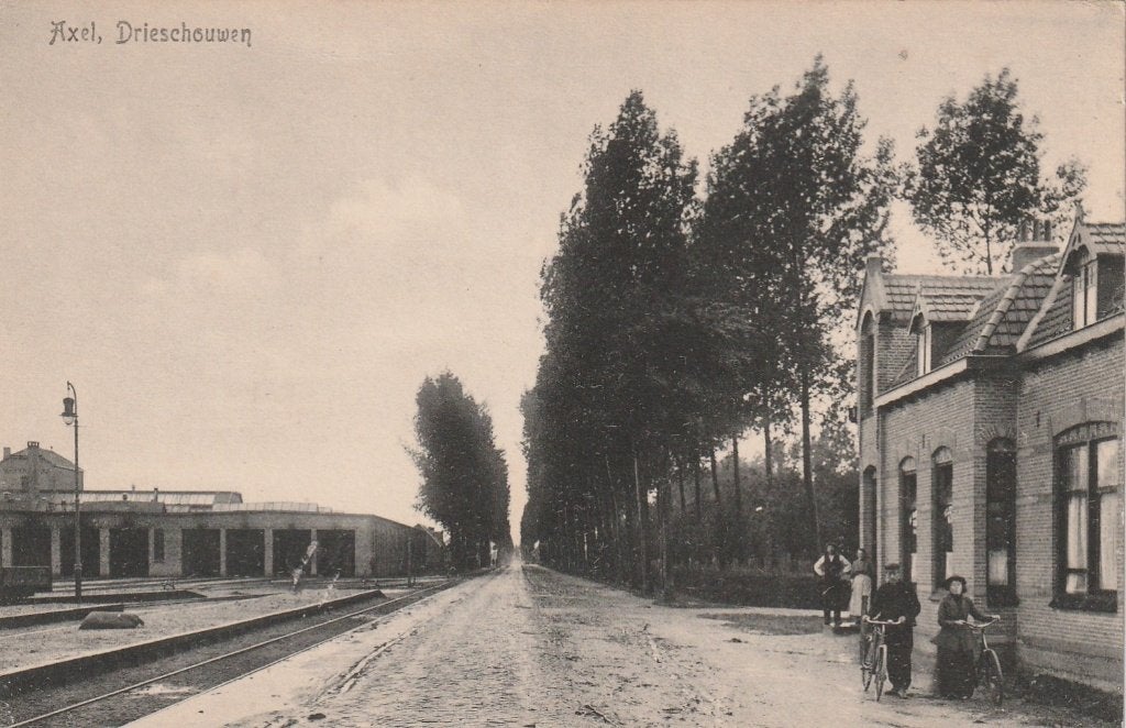 AXEL Drieschouwen met Tramremise ZVTM, Verzamelen, Ansichtkaarten | Nederland, Verzenden, Voor 1920, Ongelopen, Zeeland