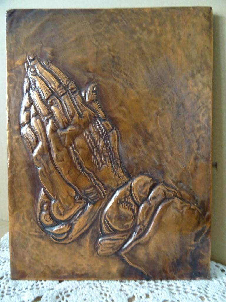 Antieke plaquette Albrecht Dürer Biddende handen 19x26cm, Antiek en Kunst, Ophalen of Verzenden