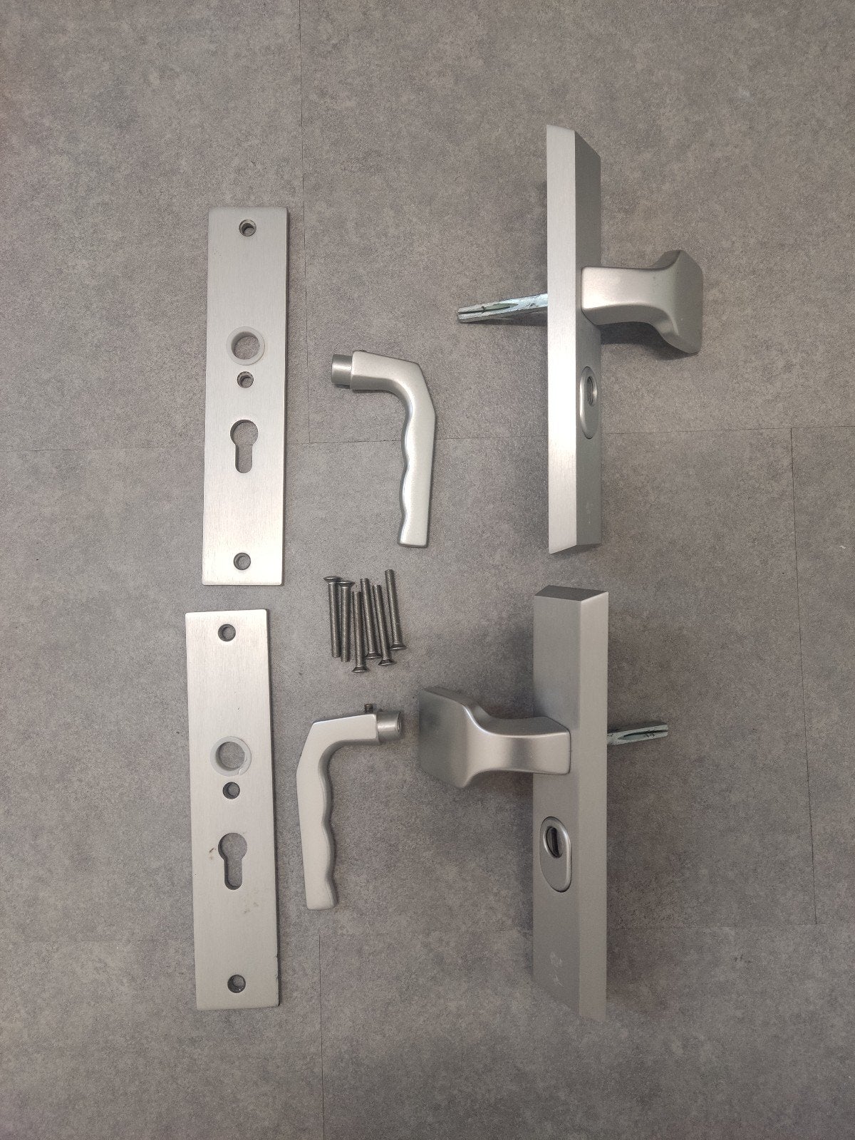RVS Deurklinken met Schild en Kruk, Doe-het-zelf en Verbouw, Hang- en Sluitwerk, Ophalen of Verzenden, Nieuw, Rvs, Klink of Kruk