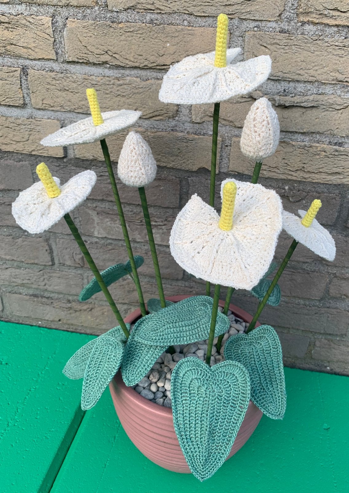 Anthurium wit gehaakt, Ophalen of Verzenden, Nieuw, Haken, Overige typen
