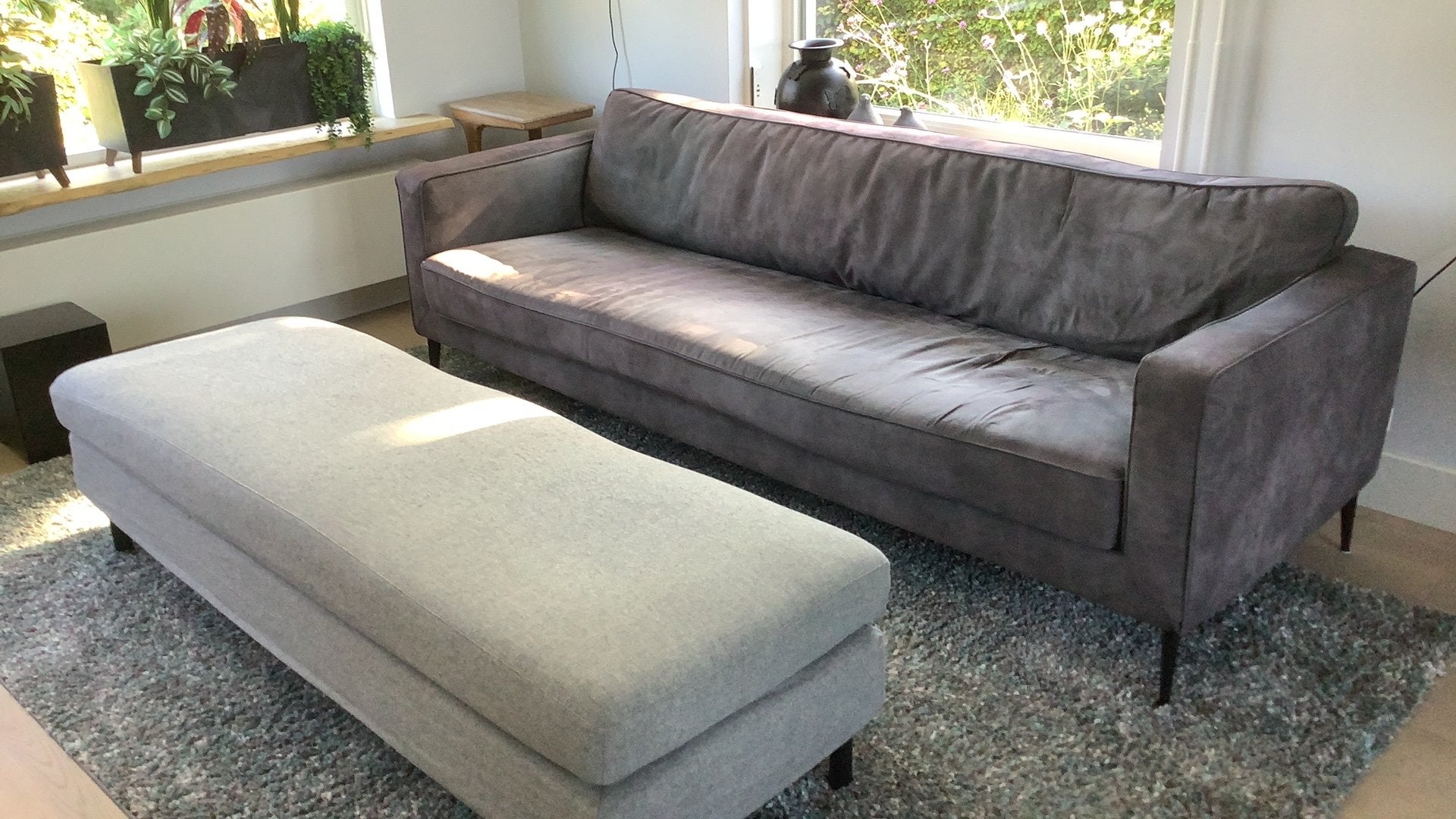 Bank met bench, Ophalen, Gebruikt, Stof, Industrieel